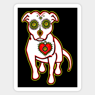 Sugar Skull Style Pitbull Magnet